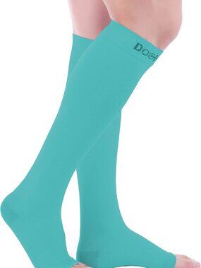 Doc Miller Compression Open Toe Compression Socks, 1 Pair, Teal